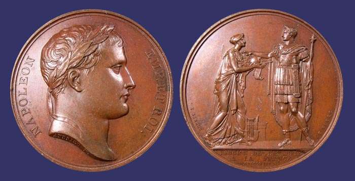 Napoleon, Runion de l'Etrurie, 1808
Reverse by Brenet
