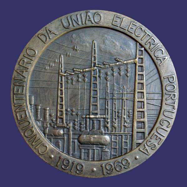 Antunes, Cabral, Cinquantenaire of Portuguese Electrical Union, UEP, 1969, Reverse
