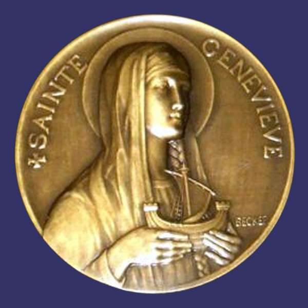 Sainte Genevieve, Obverse
From the collection of Mark Kaiser

Edmond Becker (1871-1971)
Keywords: religious christian catholic