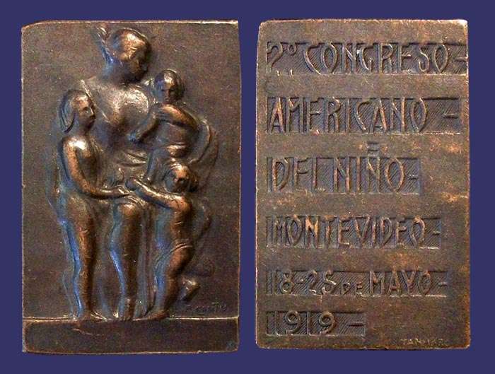 2nd American Congress on Children, Uruguay, 1919
Reverse by Tammaro
