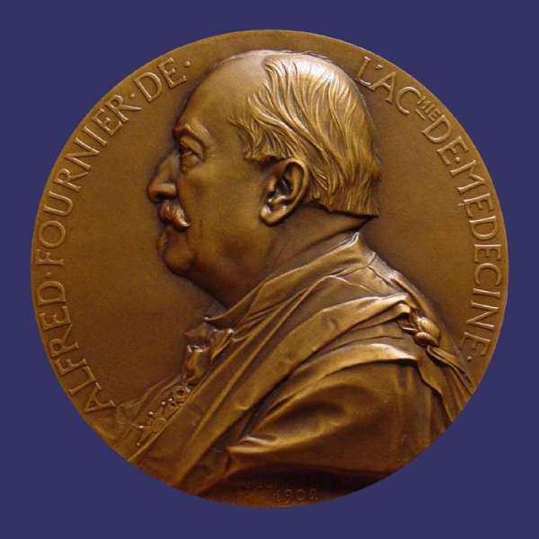 Chaplain, Jules-Clment, Alfred Fournier, Academy of Medicine, 1902, Obverse
