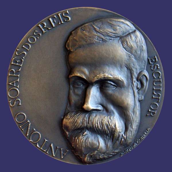 Correia, Joaquim, Centenary of the Death of Portuguese Sculptor Antnio Soares dos Reis, 1989, Obverse
Bronze, 80 mm, 270 g

Obverse:  Antnio Soares dos Reis

Reverse:  Sculpture "Desterrado"
