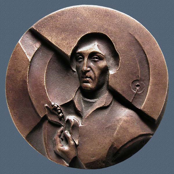 510th ANNIVERSARY OF M. KOPERNIKS BIRTH, cast bronze, 90 mm,  1983, Obverse
Keywords: contemporary