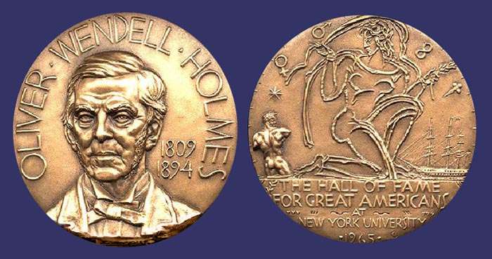 #39, Oliver Wendell Holmes, Sr. (Elected 1915), by Michael Lantz, 1965
