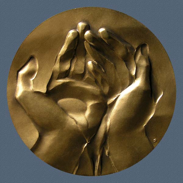 WATER-SOURCE OF LIFE, struck bronze, 70 mm, 1989, Obverse
