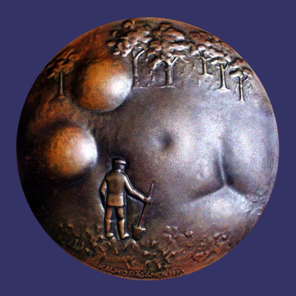 Rsnen, Kauko, Archaeology, 2-Part Medal, 1973, Part 2 Reverse
Keywords: birks_nude_female