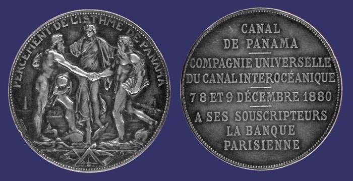 Panama Canal Subscriber's Medal, 1880
