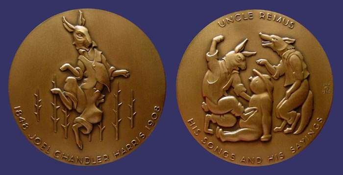 SOM#081, Julian Hoke Harris, Joel Chandler Harris (1848-1908), Uncle Remus - Brer Rabbit, 1970
[b]Photo by John Birks[/b]
 
[i]Numbers Issued:  1,284 Bronze[/i]
Keywords: sold