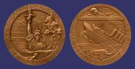 Baudichon, Rene, Sinking of the Lusitania, 1918, 1980 Paris Mint restrike-combo.jpg