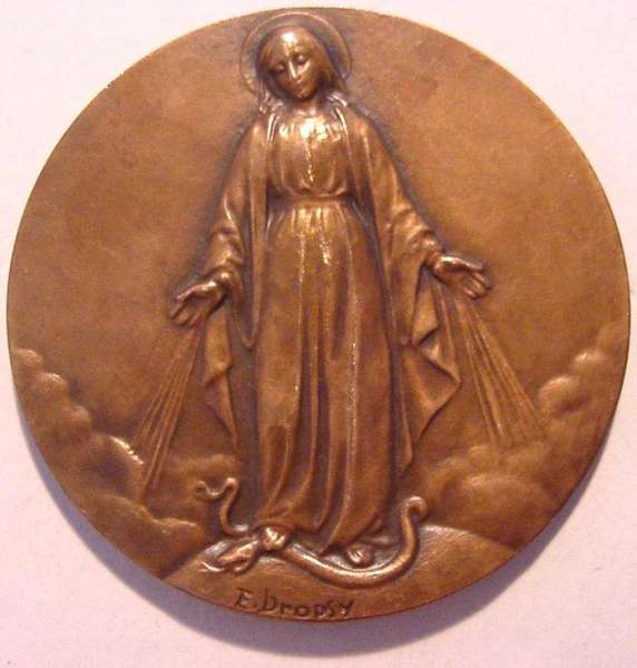 "The Blessed Virgin Mary" Miraculous Medal, Mother of Jesus by"EMILE DROPSY"
