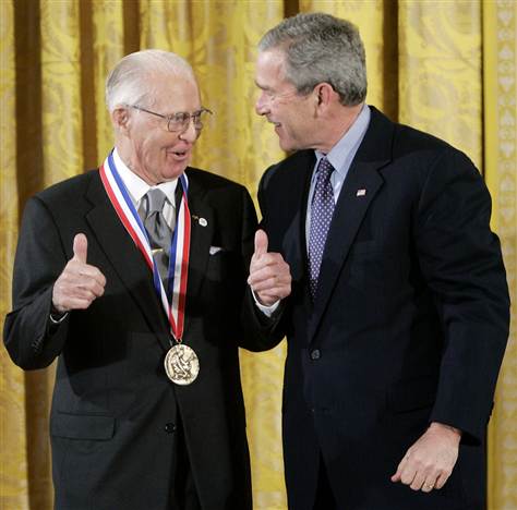 President Bush Awards National Medals of Science
The National Medal of Science is an honor bestowed by the President of the United States to individuals in science and engineering who have made important contributions to the advancement of knowledge in the fields of behavioral and social sciences, biology, chemistry, engineering, mathematics and physics.
